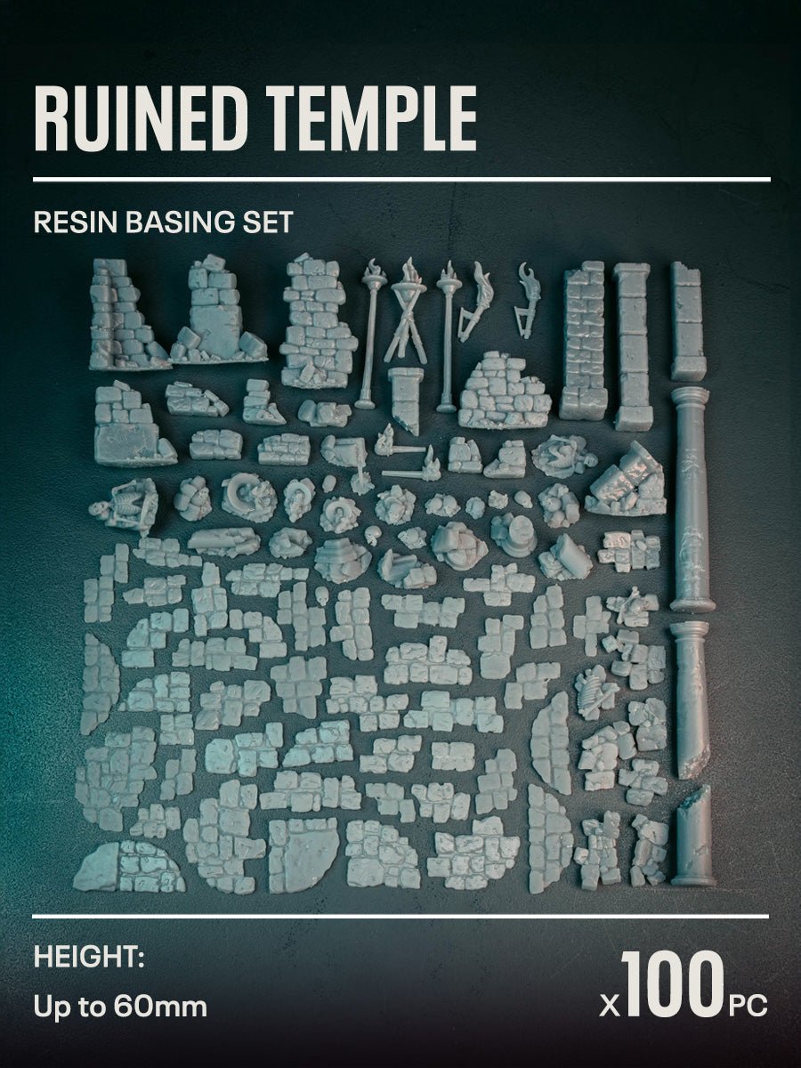 100x Resin Models - Ruined Temple - Epic Basing