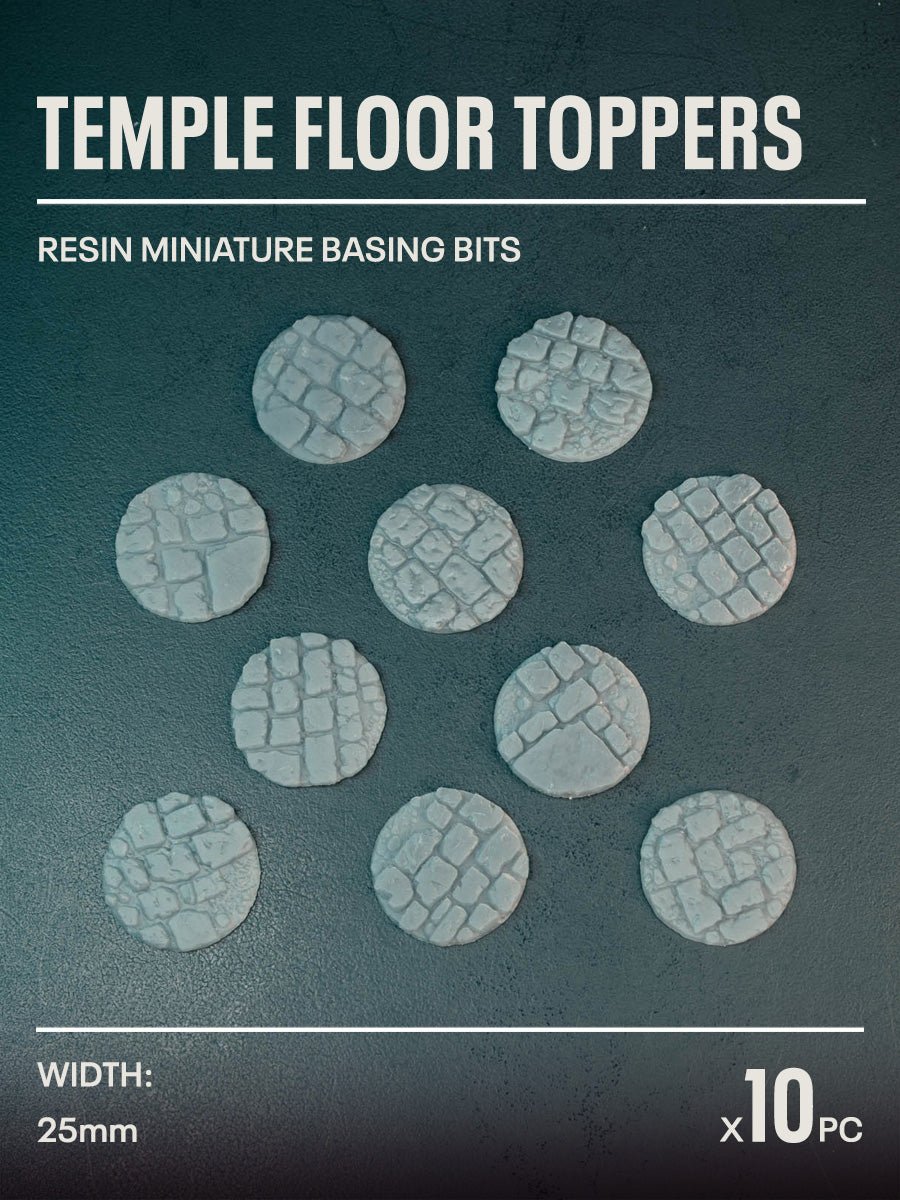 10x Resin Models - Temple 25mm Toppers - Epic Basing