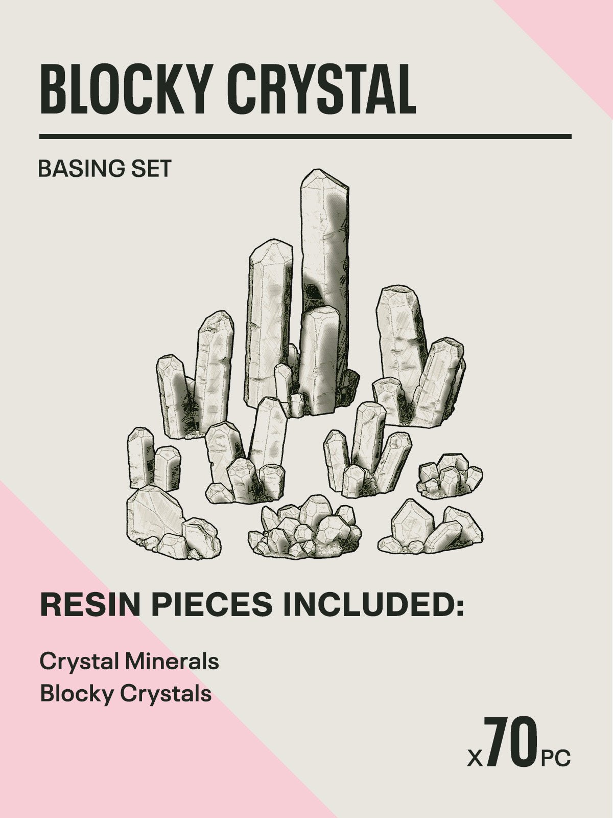 70x Resin Models - Blocky Crystal - Epic Basing