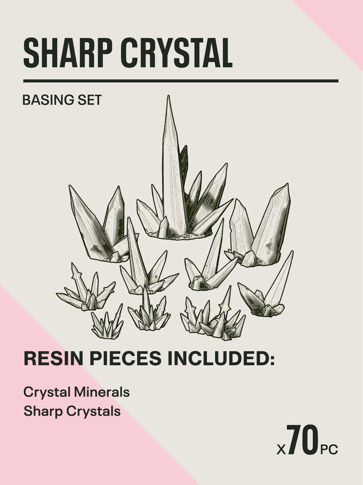 70x Resin Models - Sharp Crystal - Epic Basing