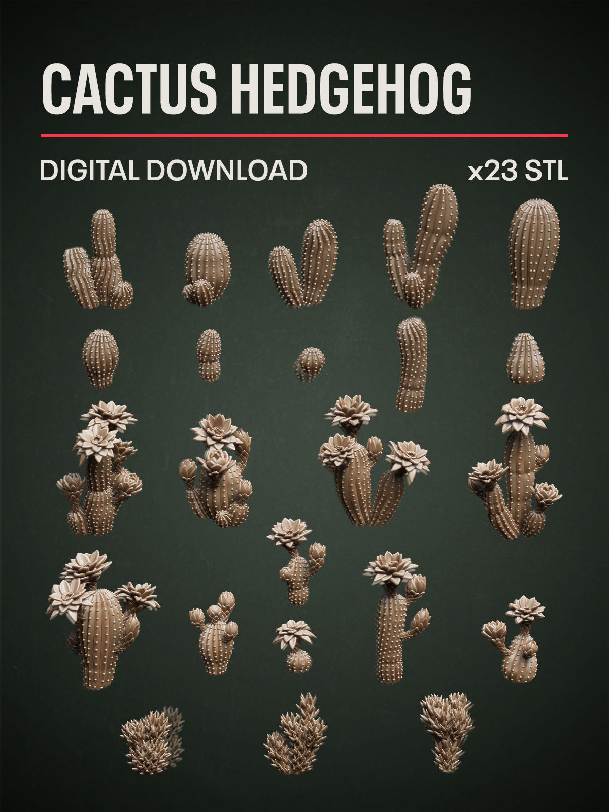 Digital Download - Cactus Hedgehog STL