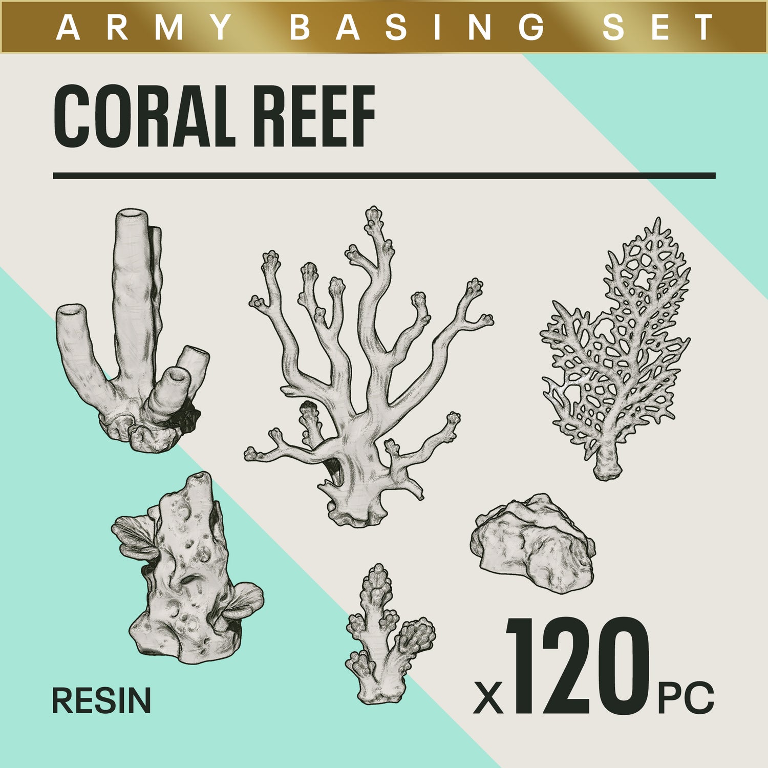CORAL REEF - Resin Miniature Basing Set (120pc)