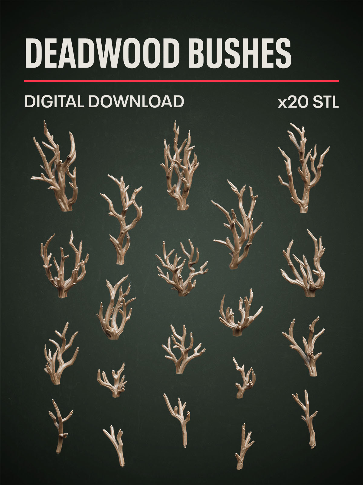 Digital Download - Deadwood Bushes STL
