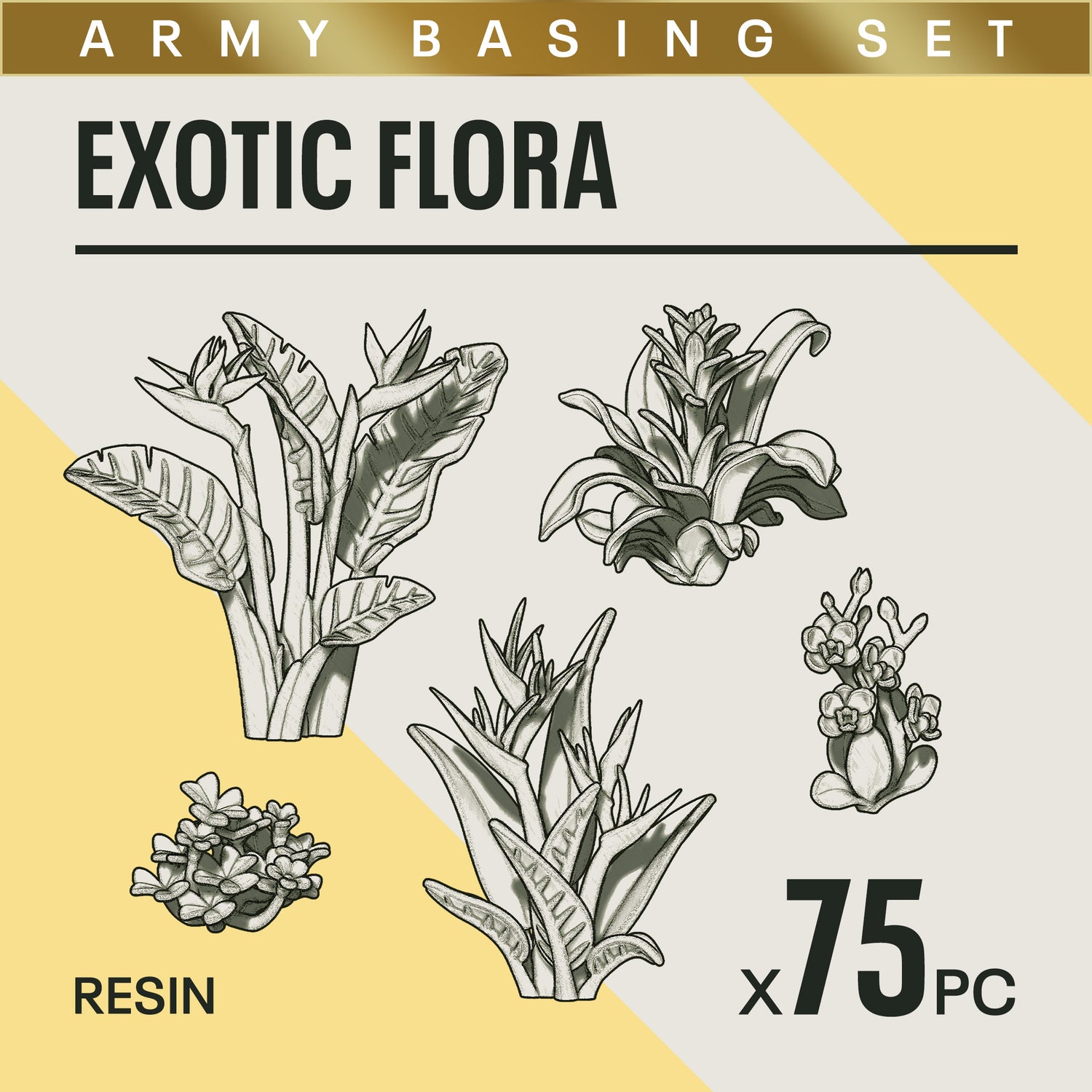 EXOTIC FLORA - Resin Miniature Basing Set (75pc)