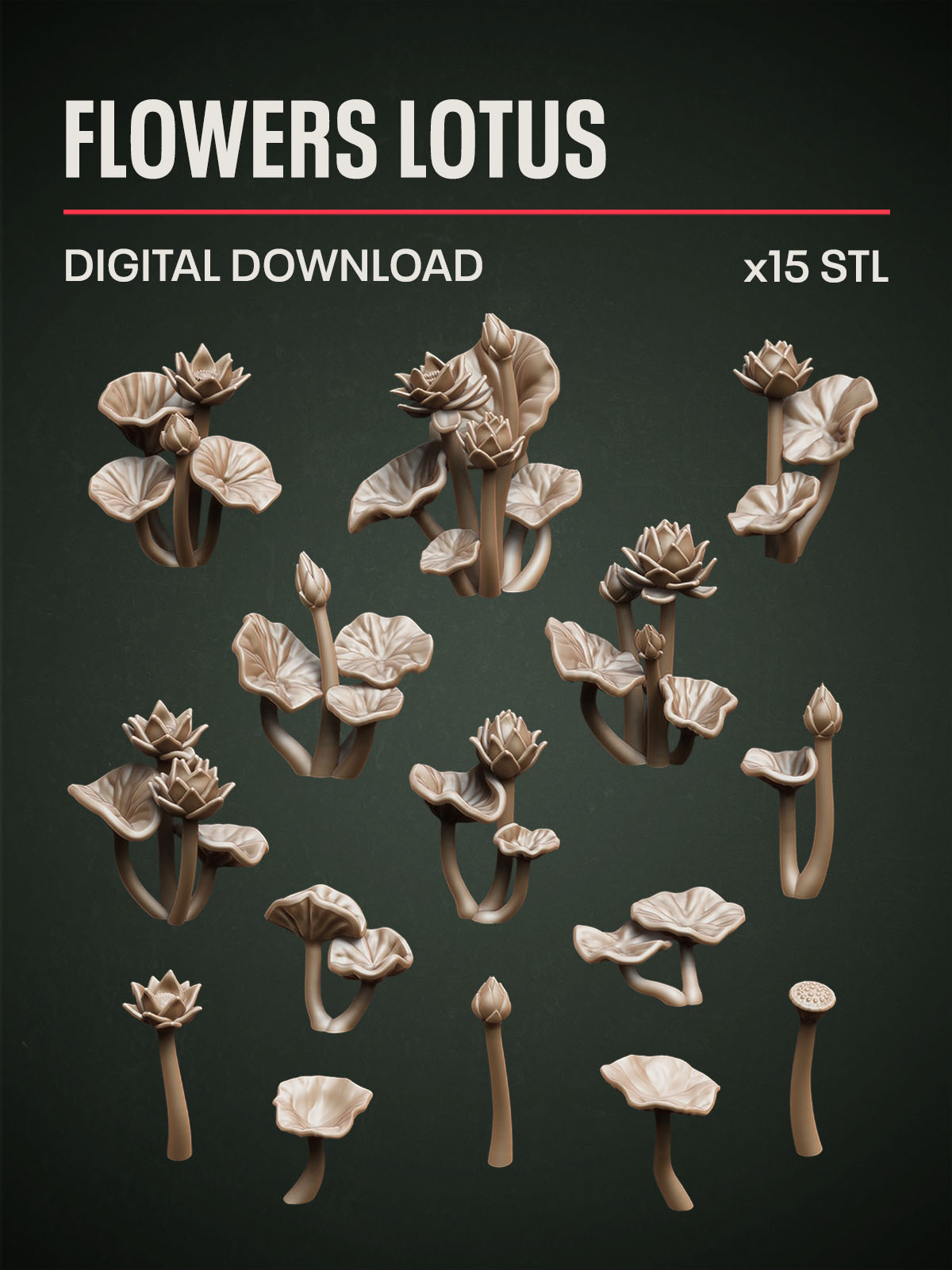Digital Download - Flowers Lotus STL