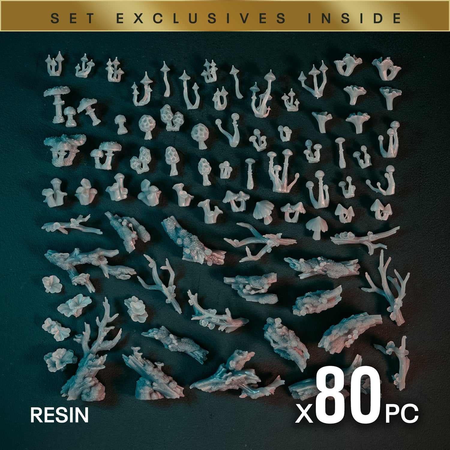FUNGAL FOREST - Resin Miniature Basing Set (80pc)