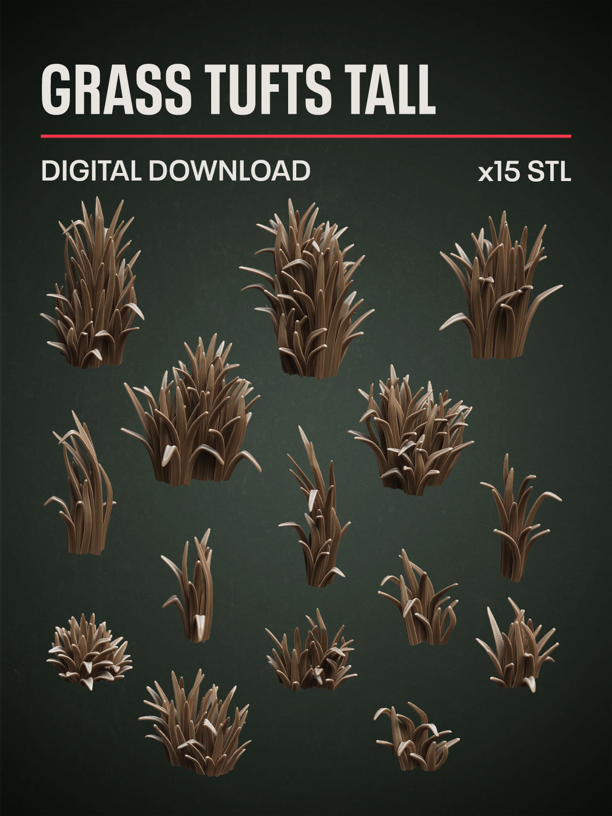 Digital Download - Grass Tufts Tall STL
