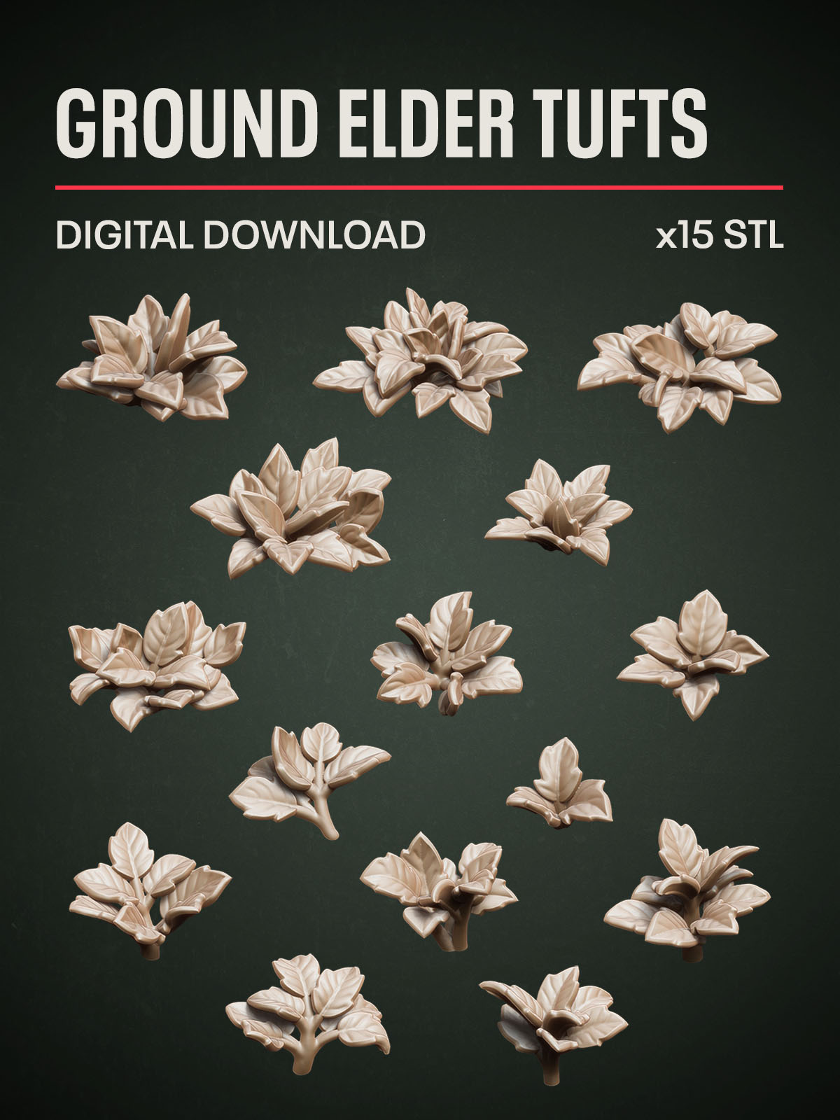 Digital Download - Ground Elder Tufts STL