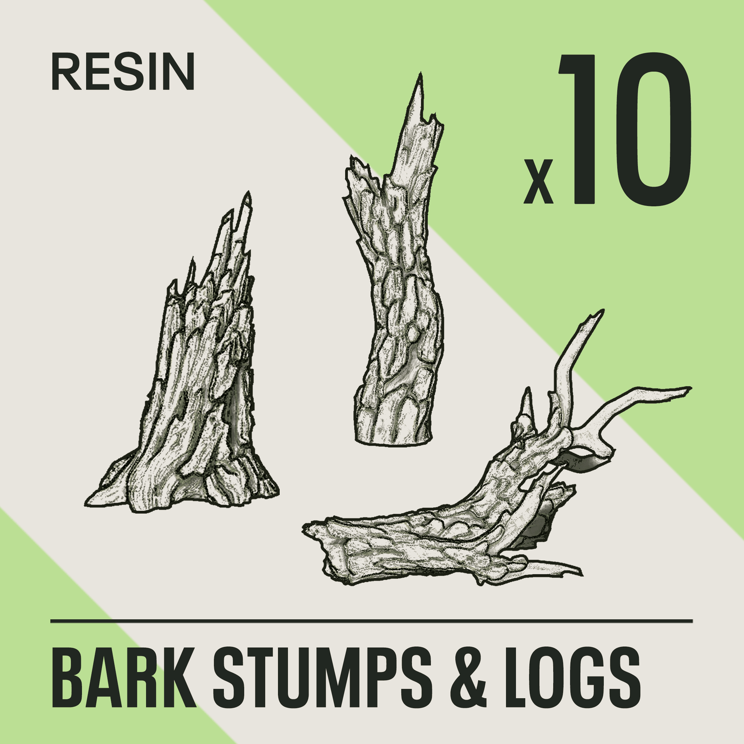 BARK STUMPS & LOGS - Resin Basing Bits - Epic Basing