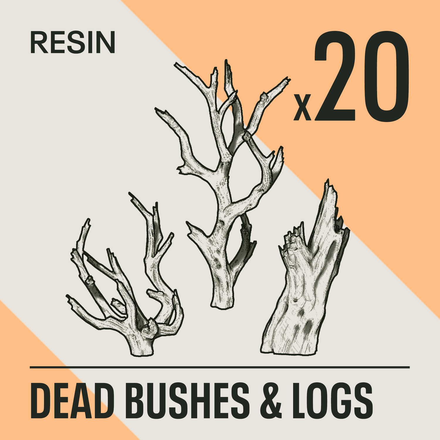 DEAD BUSHES & LOGS - Resin Basing Bits - Epic Basing