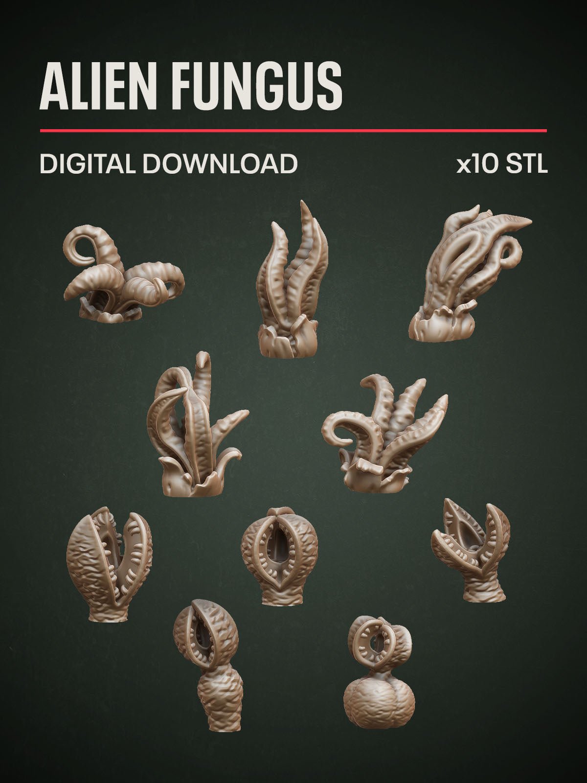 Digital Download - Alien Fungus STL - Epic Basing