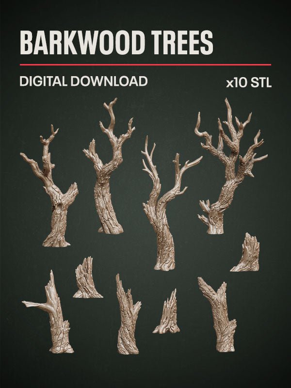 Digital Download - Barkwood Trees STL - Epic Basing