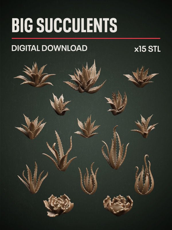 Digital Download - Big Succulents STL - Epic Basing