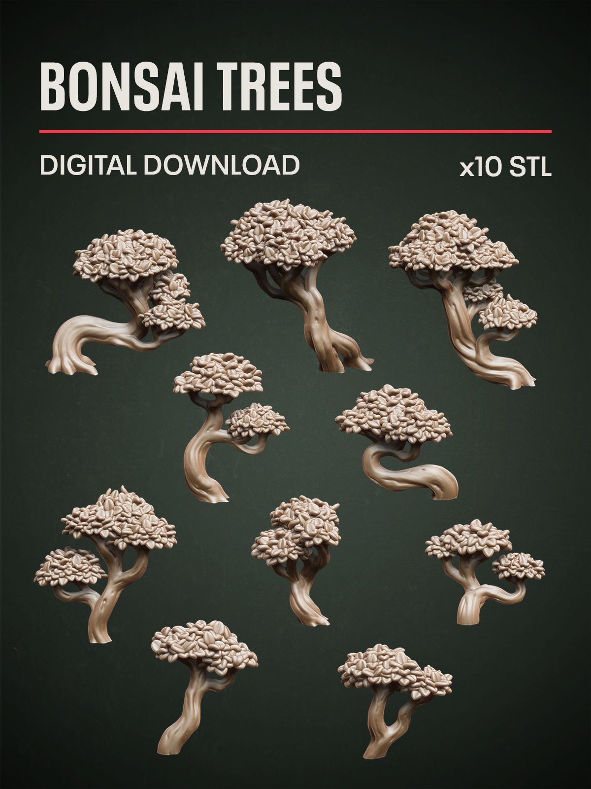 Digital Download - Bonsai Trees STL - Epic Basing