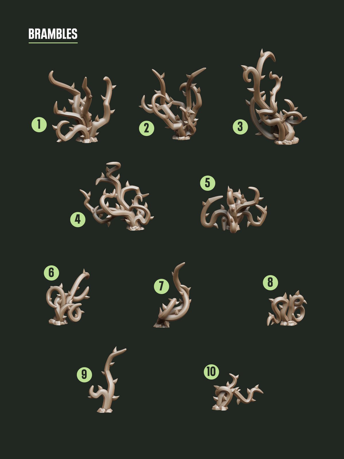 Digital Download - Bramble Bushes STL - Epic Basing