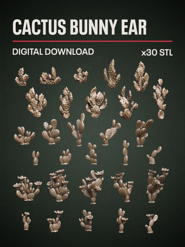 Digital Download - Cactus Bunny Ear STL - Epic Basing