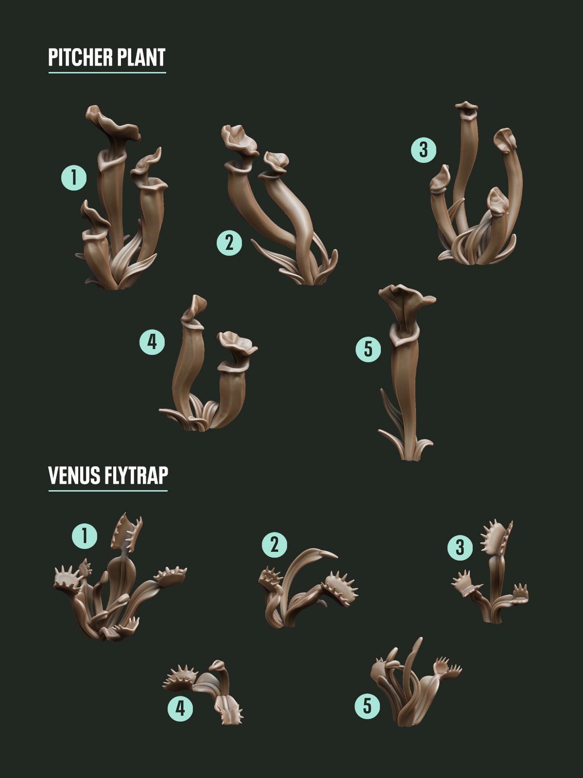 Digital Download - Carnivorous Plants STL - Epic Basing