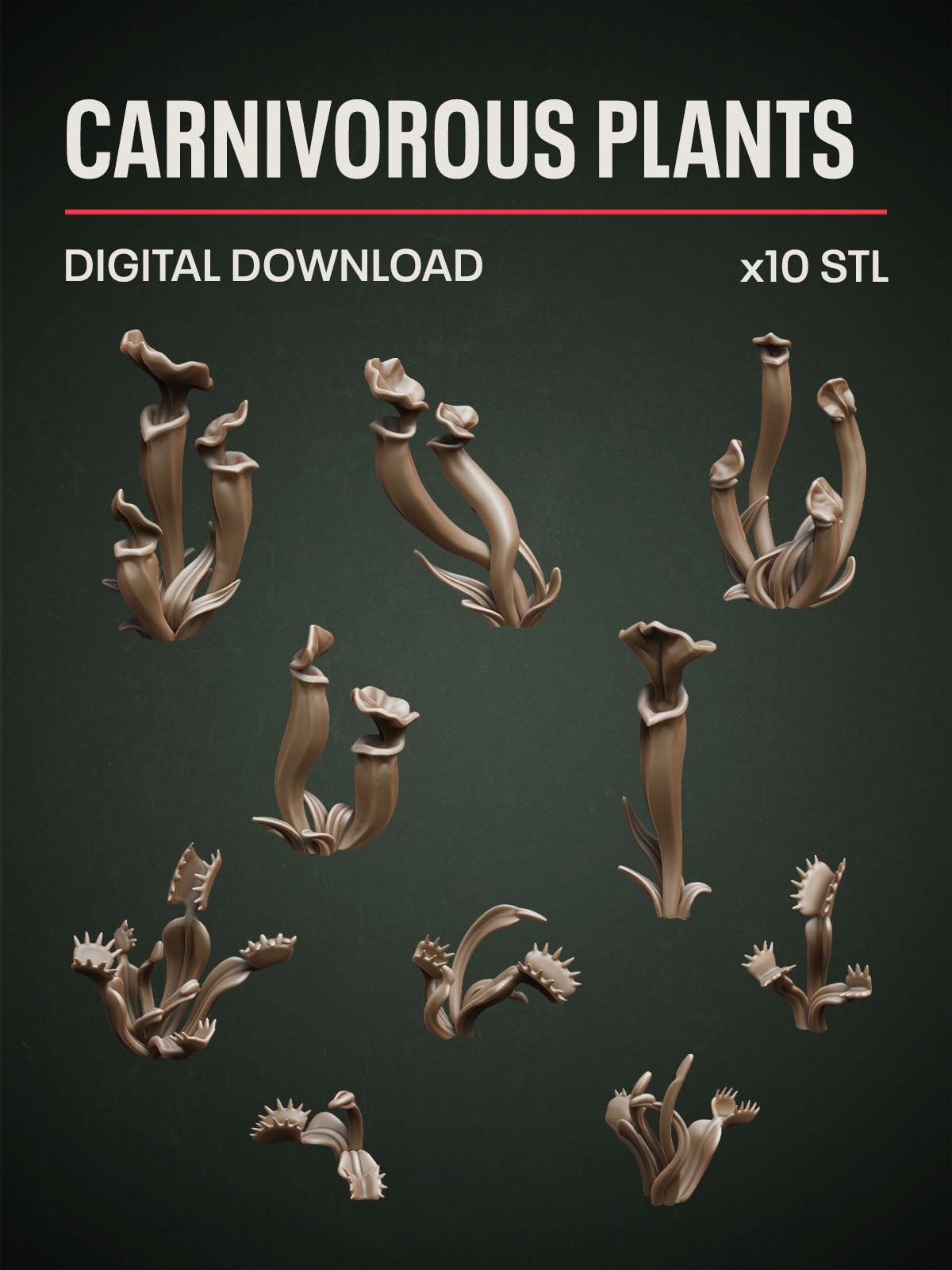 Digital Download - Carnivorous Plants STL - Epic Basing