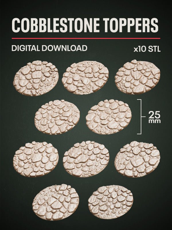 Digital Download - Cobblestone Toppers STL - Epic Basing