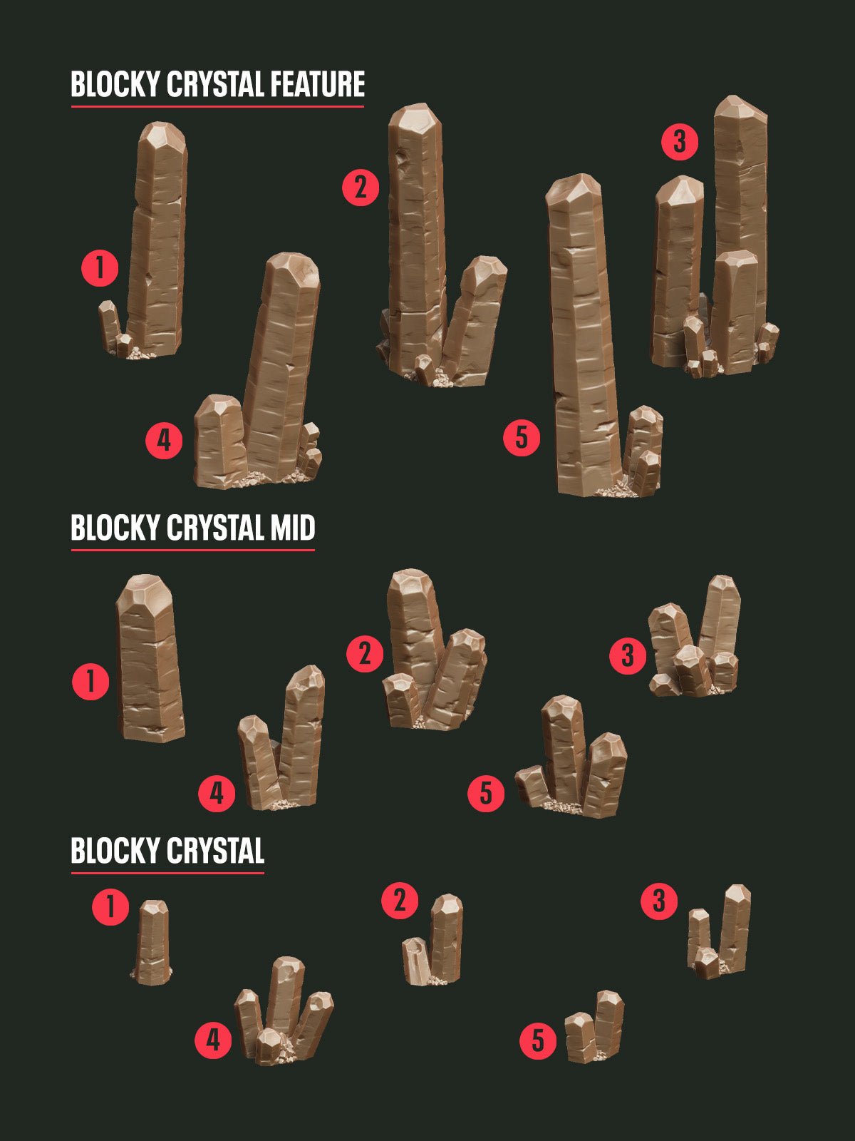 Digital Download - Crystal Blocky STL - Epic Basing