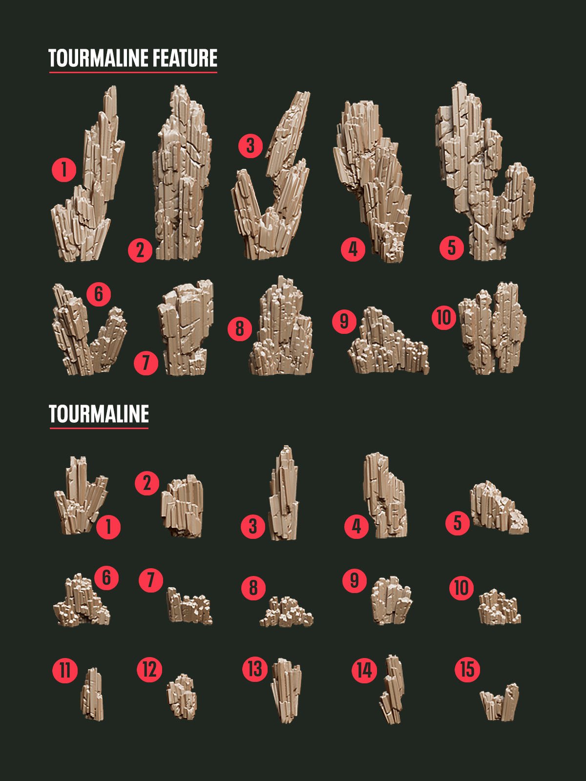 Digital Download - Crystal Tourmaline STL - Epic Basing