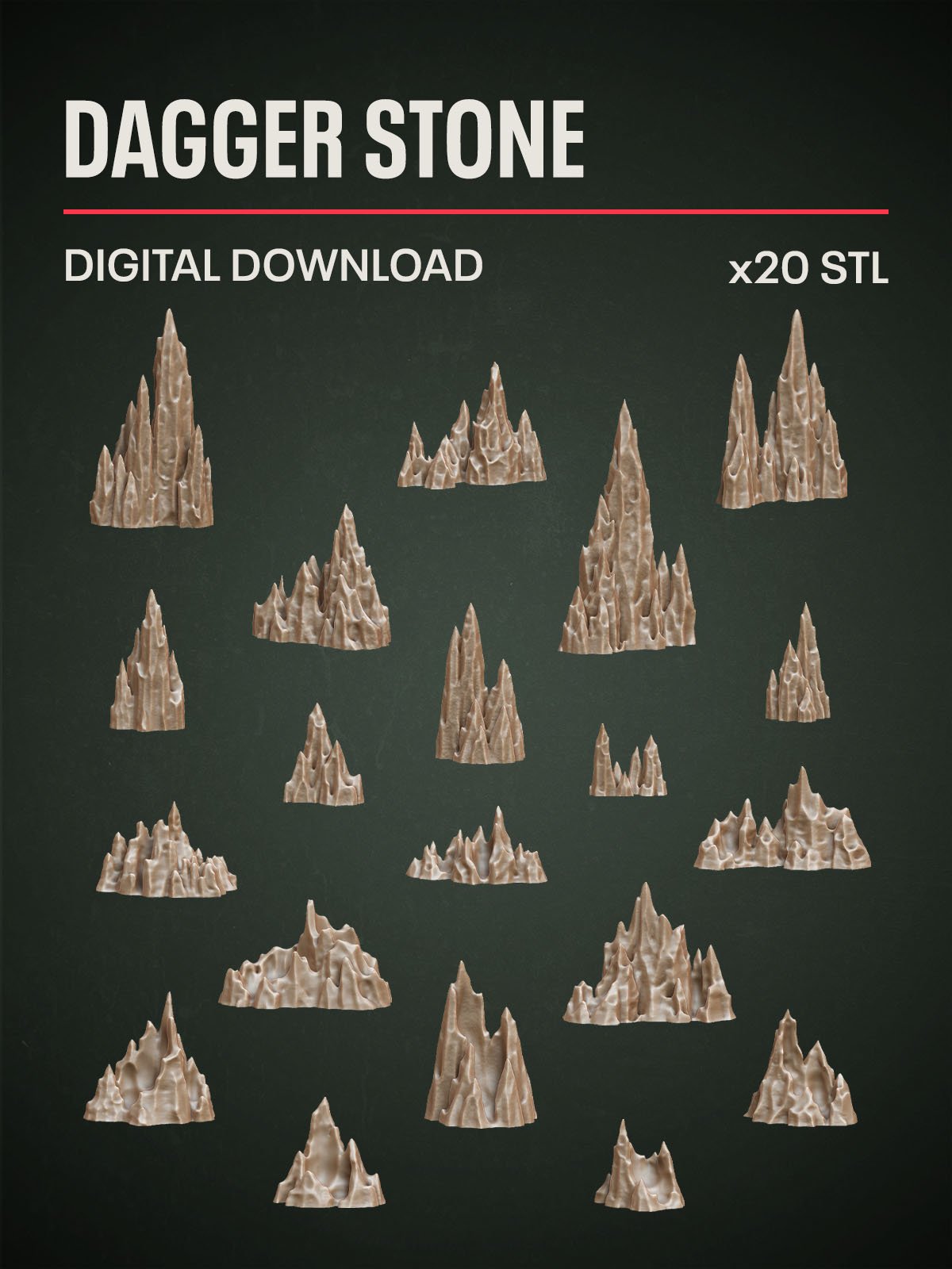 Digital Download - Dagger Stone STL - Epic Basing