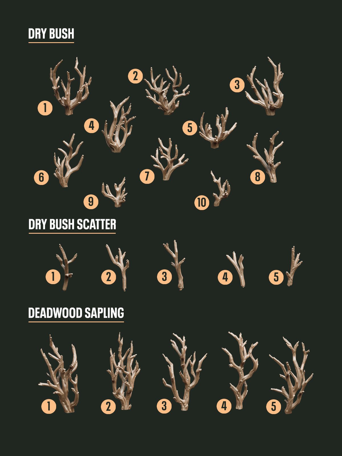 Digital Download - Deadwood Bushes STL - Epic Basing
