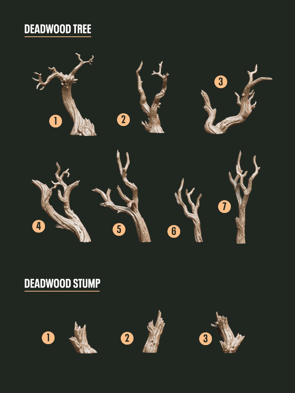 Digital Download - Deadwood Trees STL - Epic Basing