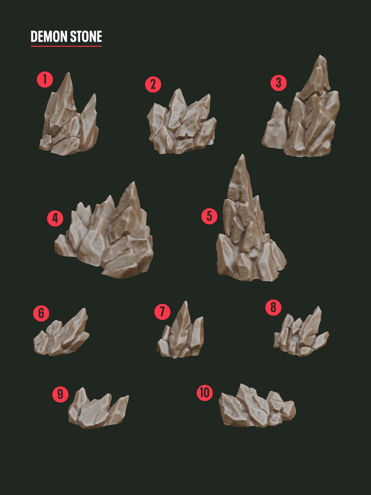 Digital Download - Demon Stone STL - Epic Basing
