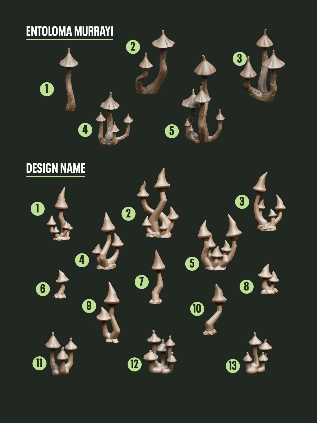 Digital Download - Fungus Pointy STL - Epic Basing