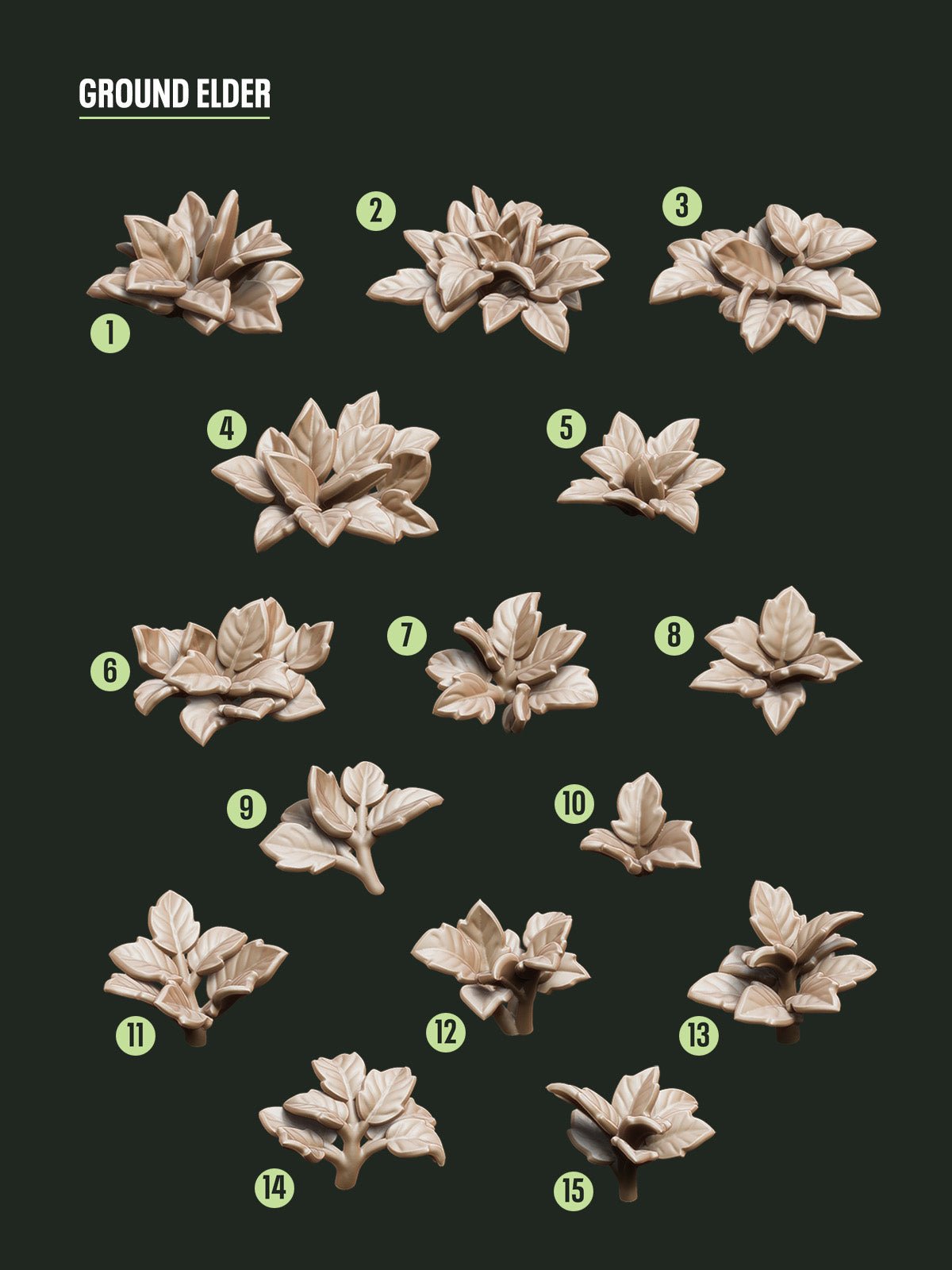 Digital Download - Ground Elder Tufts STL - Epic Basing