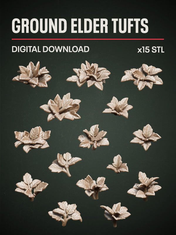 Digital Download - Ground Elder Tufts STL - Epic Basing