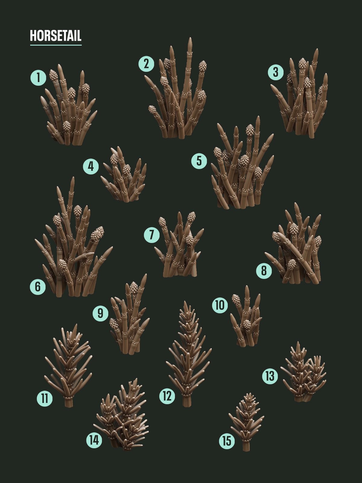 Digital Download - Horsetail Tufts STL - Epic Basing