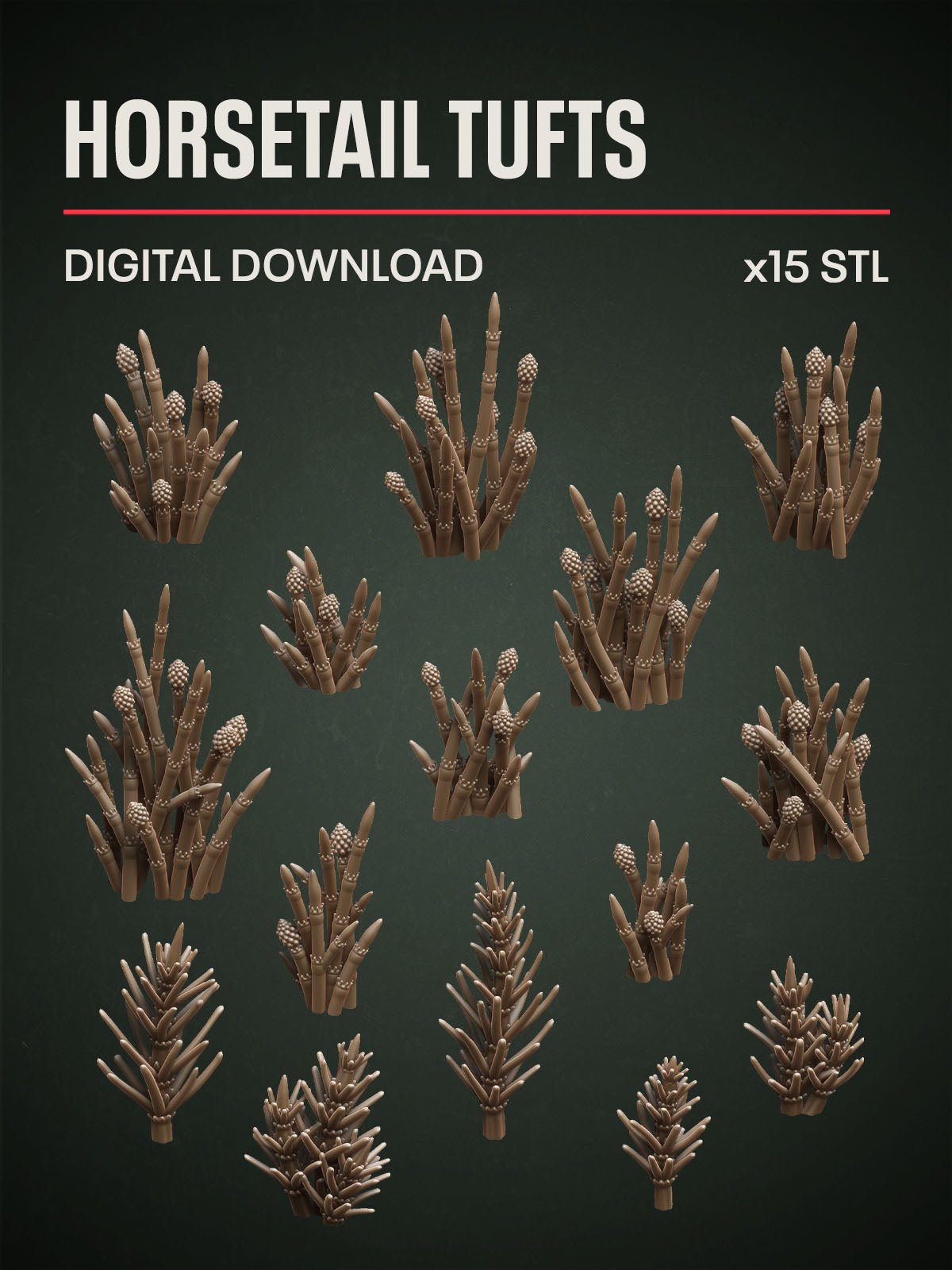 Digital Download - Horsetail Tufts STL - Epic Basing