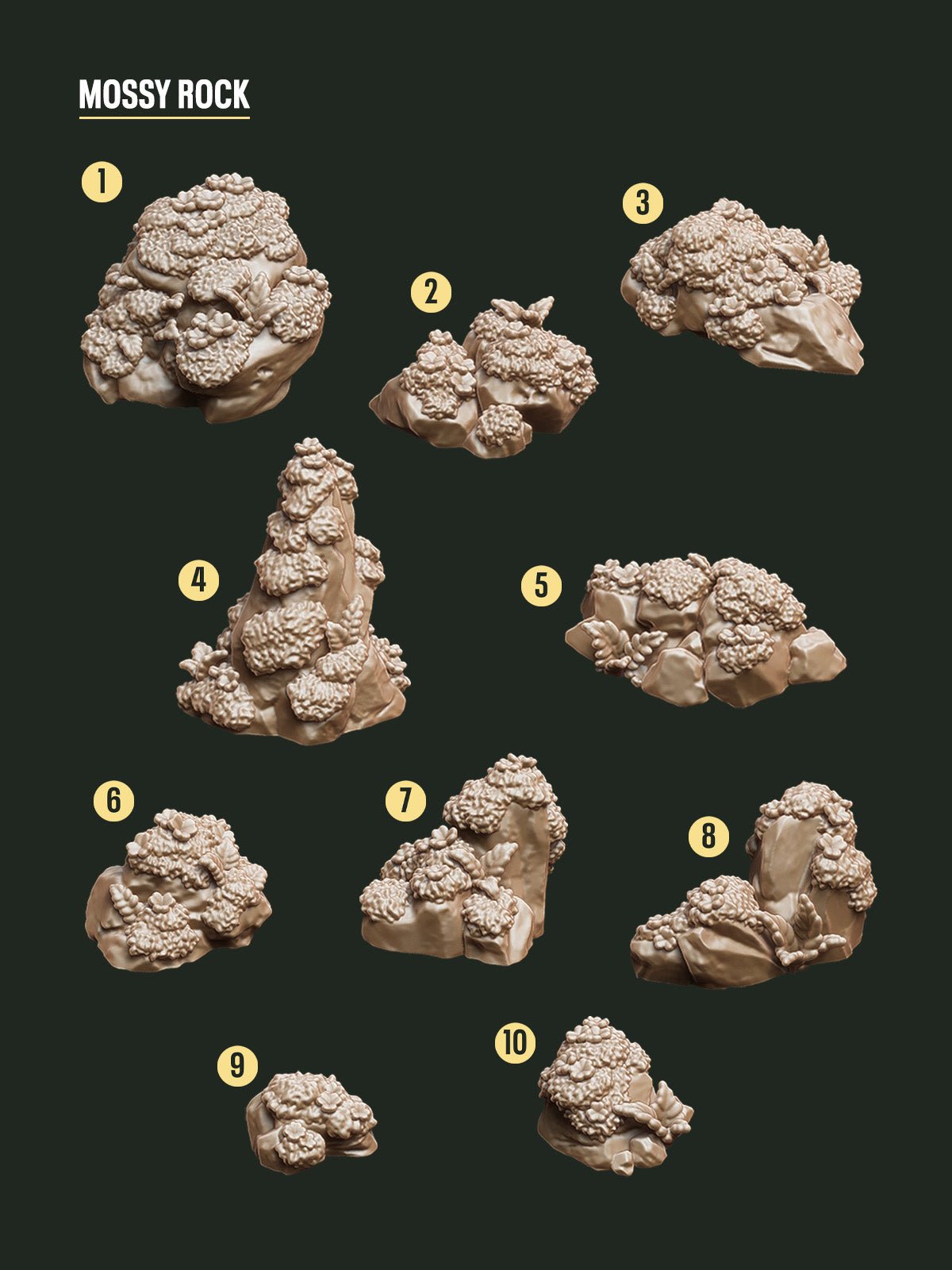 Digital Download - Mossy Rocks STL - Epic Basing