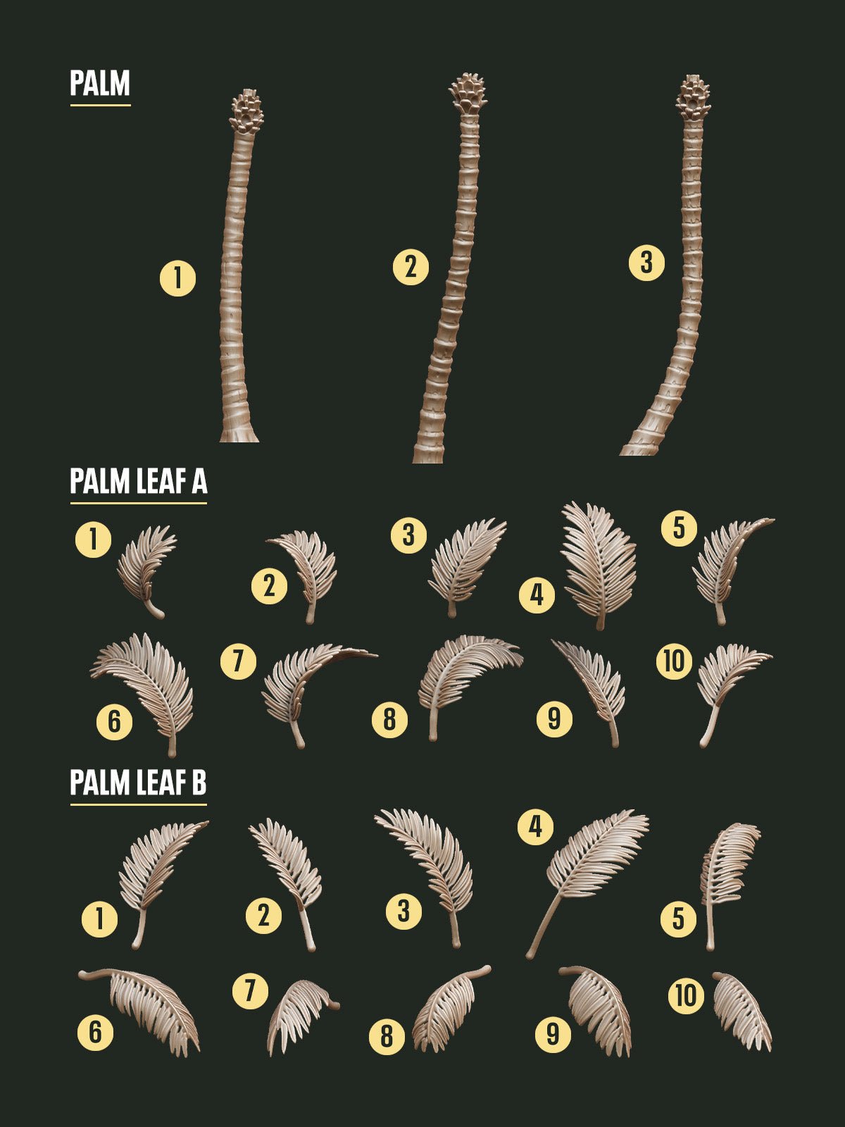 Digital Download - Palm Trees STL - Epic Basing