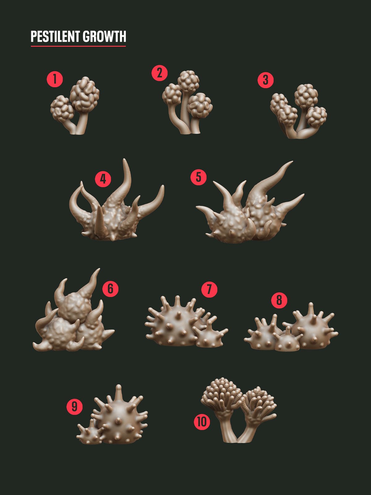 Digital Download - Pestilent Growths STL - Epic Basing