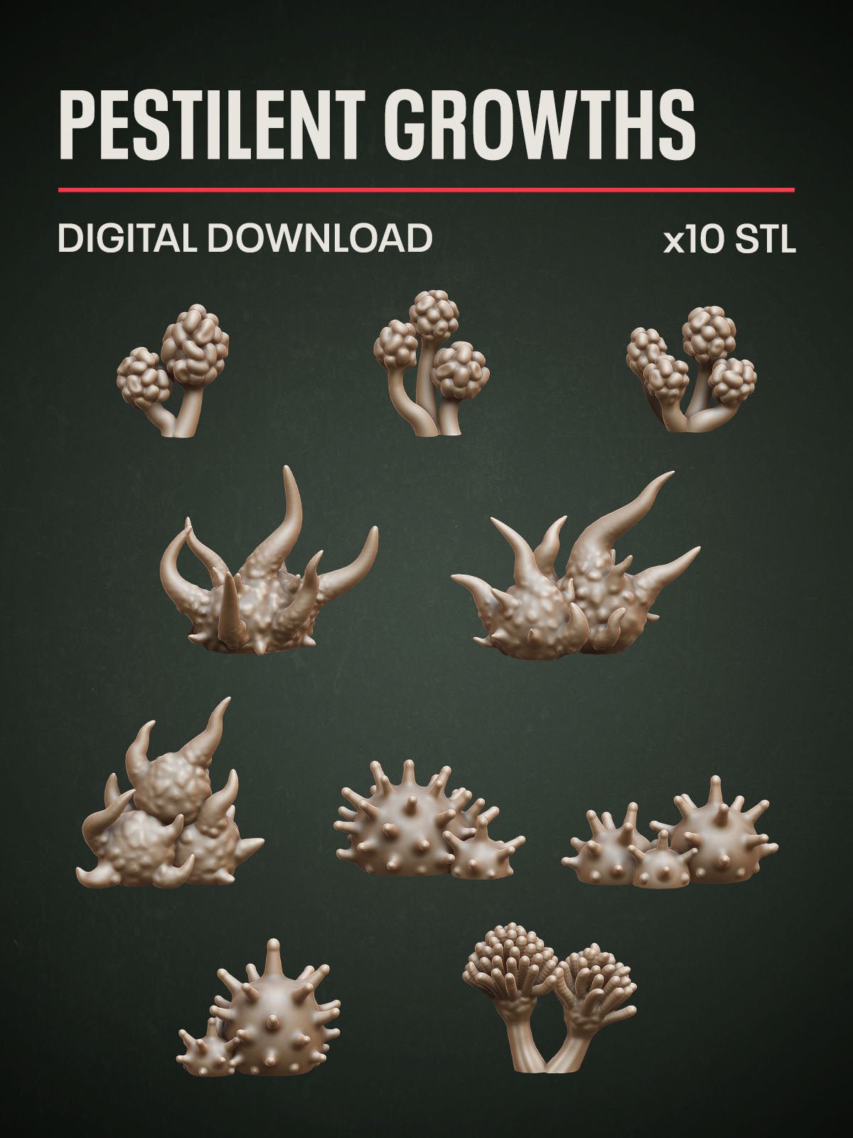 Digital Download - Pestilent Growths STL - Epic Basing