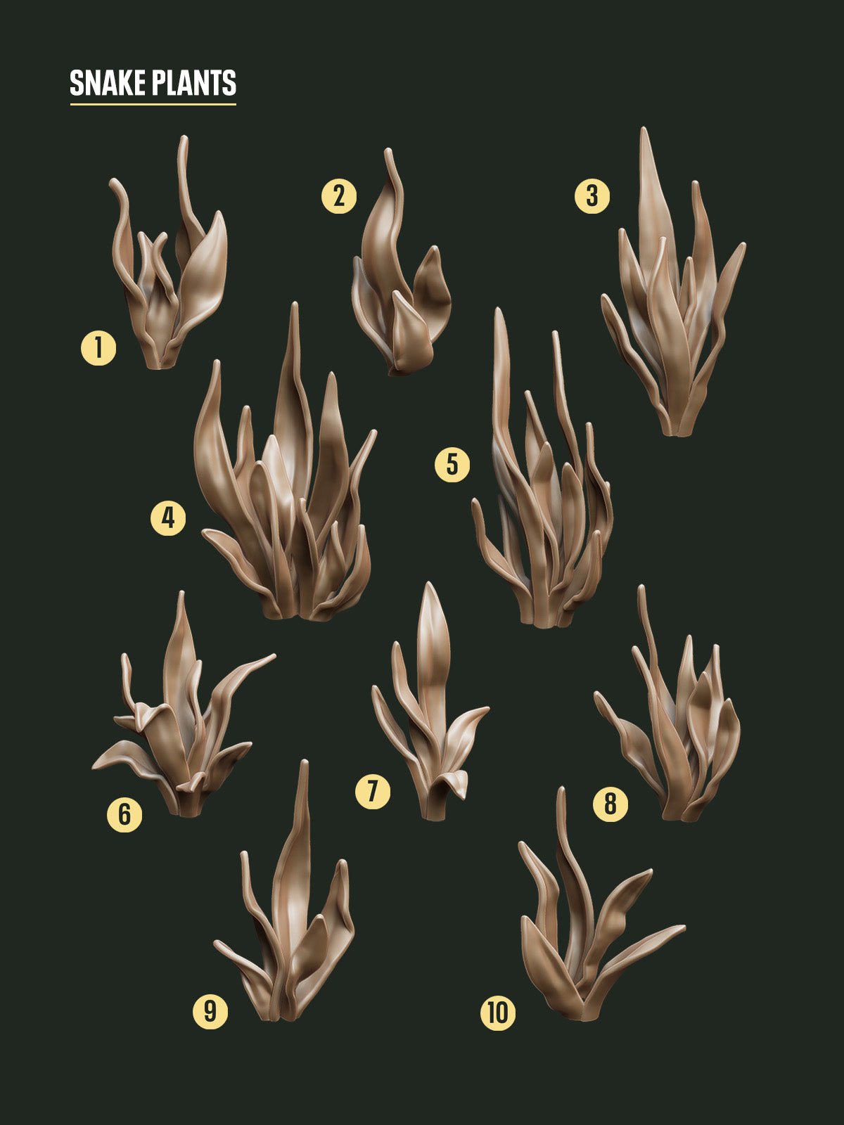 Digital Download - Snake Plants STL - Epic Basing