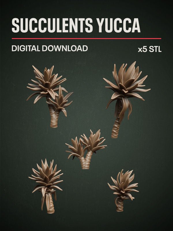 Digital Download - Succulents Yucca STL - Epic Basing