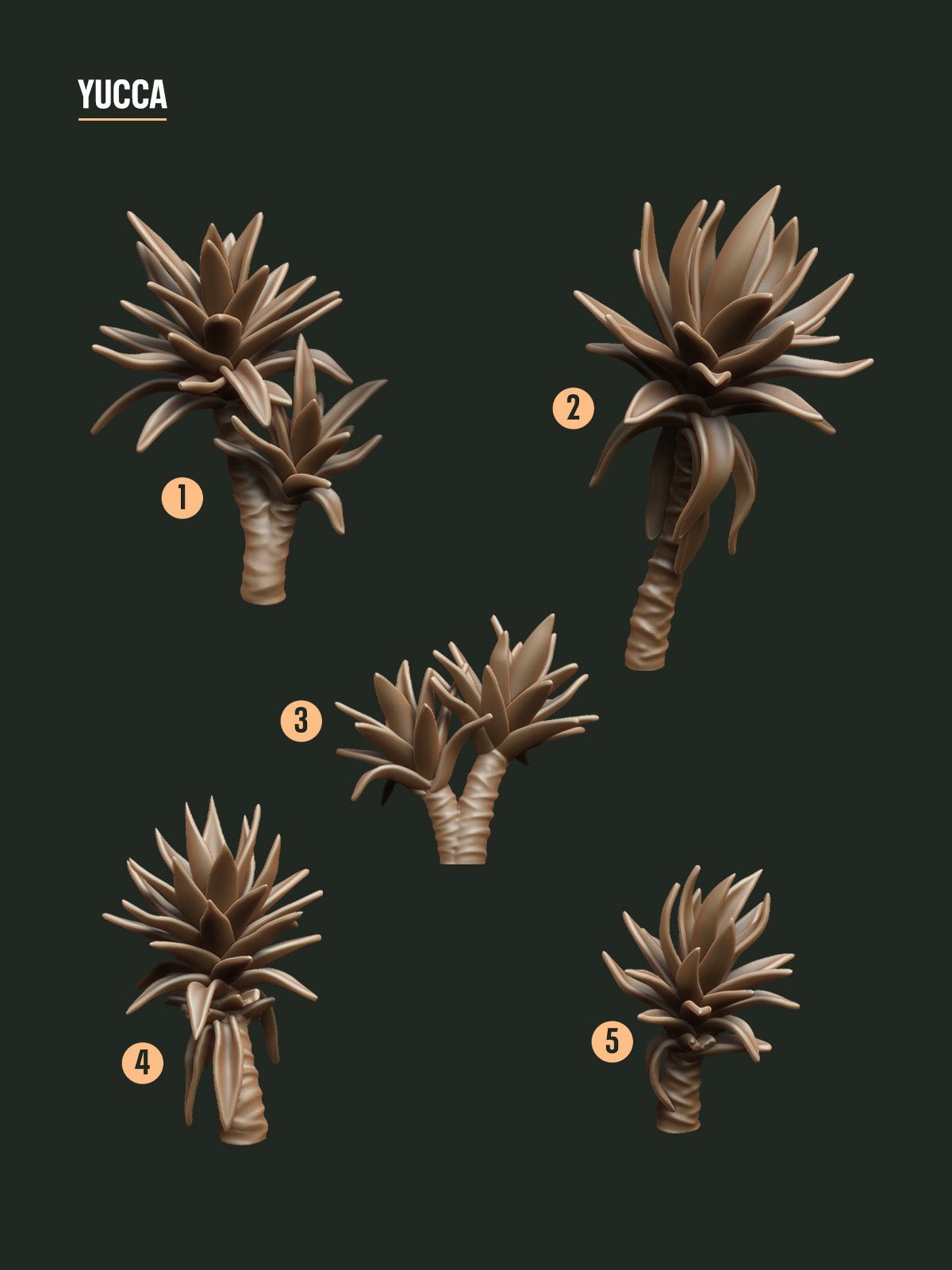 Digital Download - Succulents Yucca STL - Epic Basing