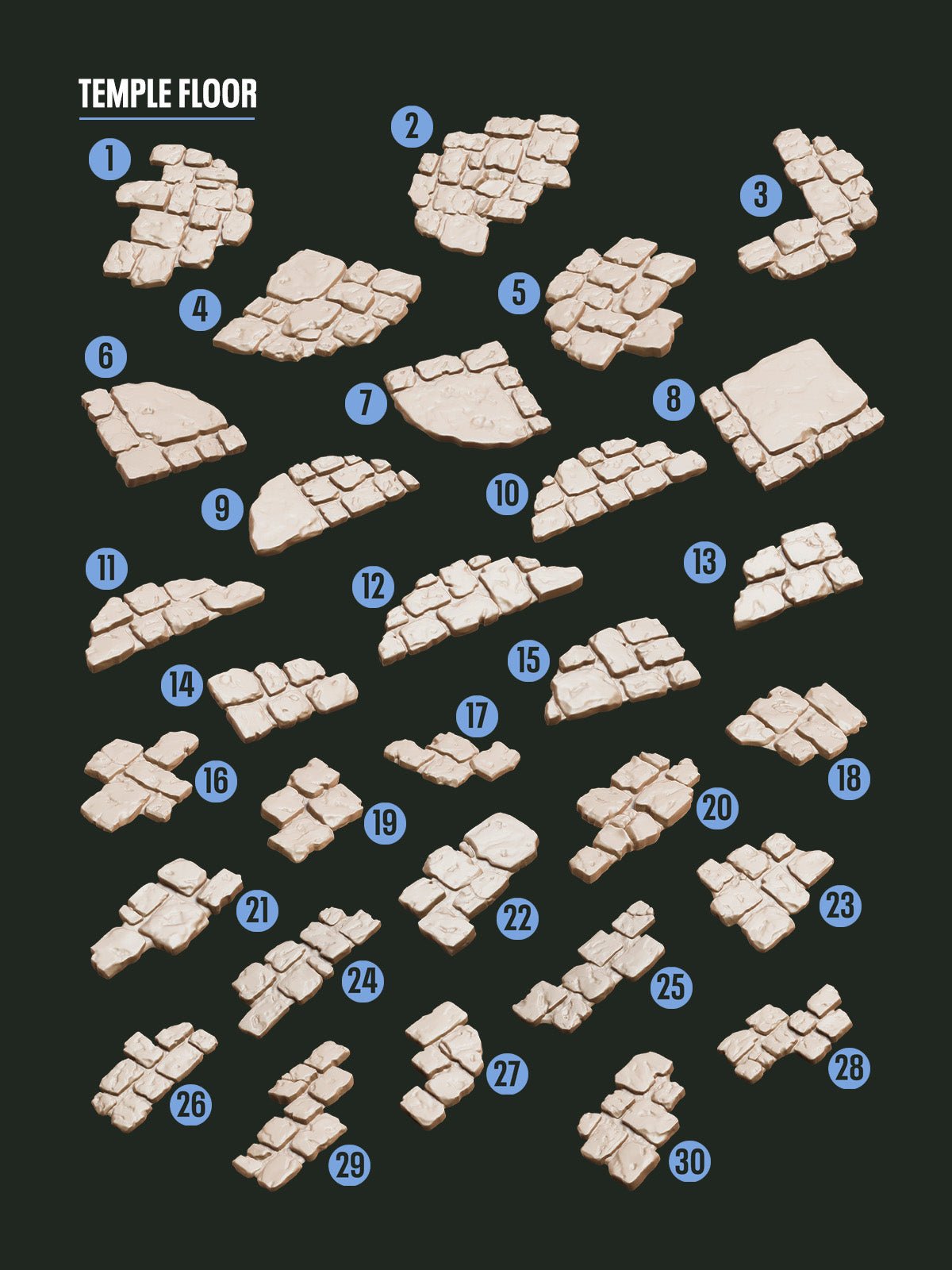 Digital Download - Temple Floor STL - Epic Basing