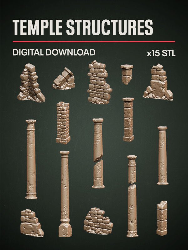Digital Download - Temple Structures STL - Epic Basing