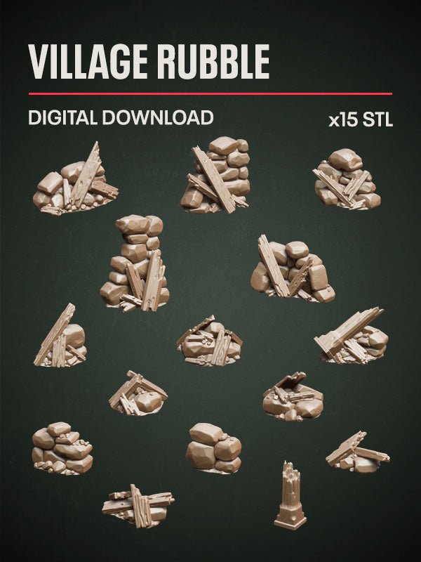 Digital Download - Village Rubble STL - Epic Basing
