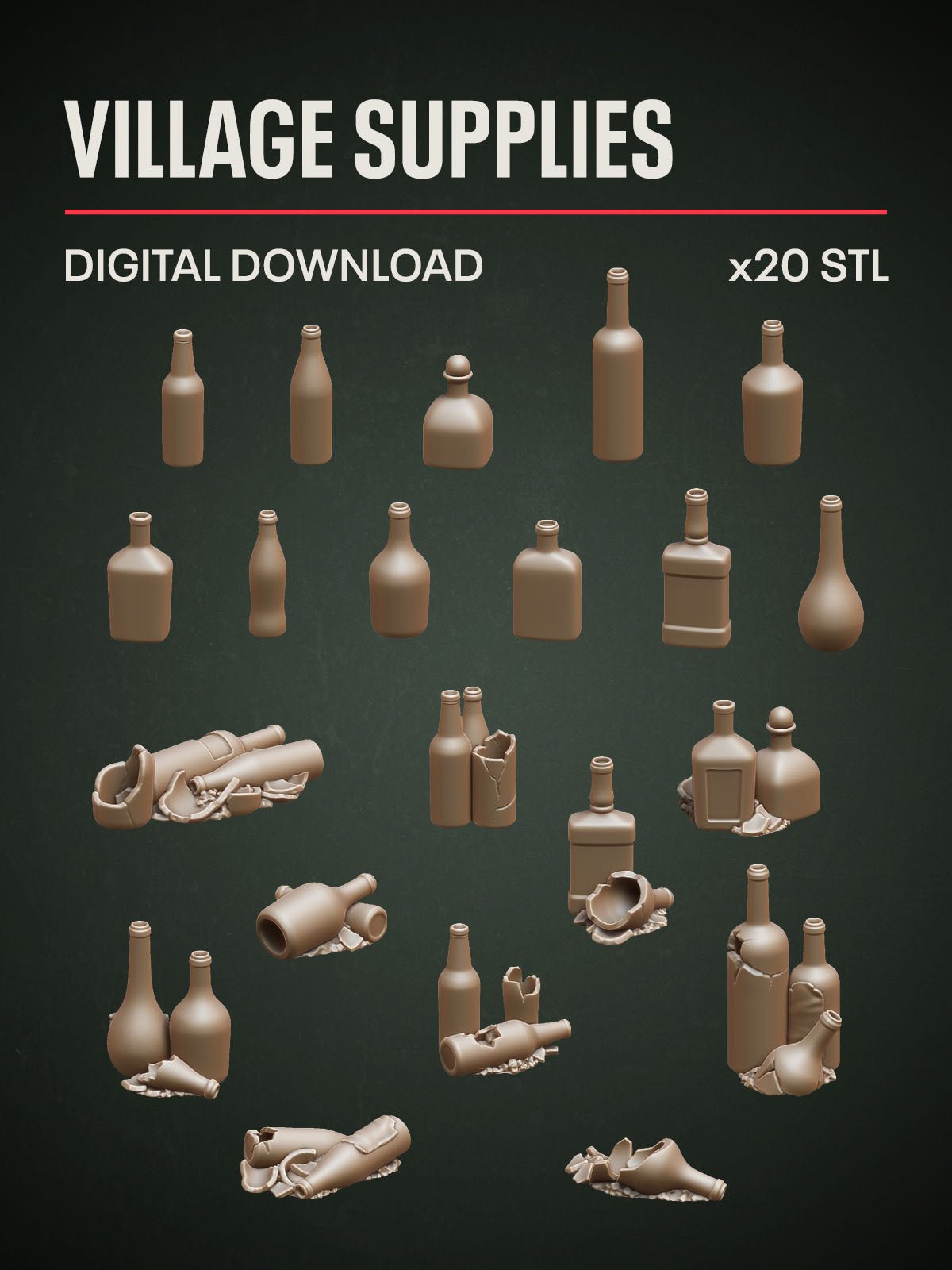 Digital Download - Village Supplies STL - Epic Basing