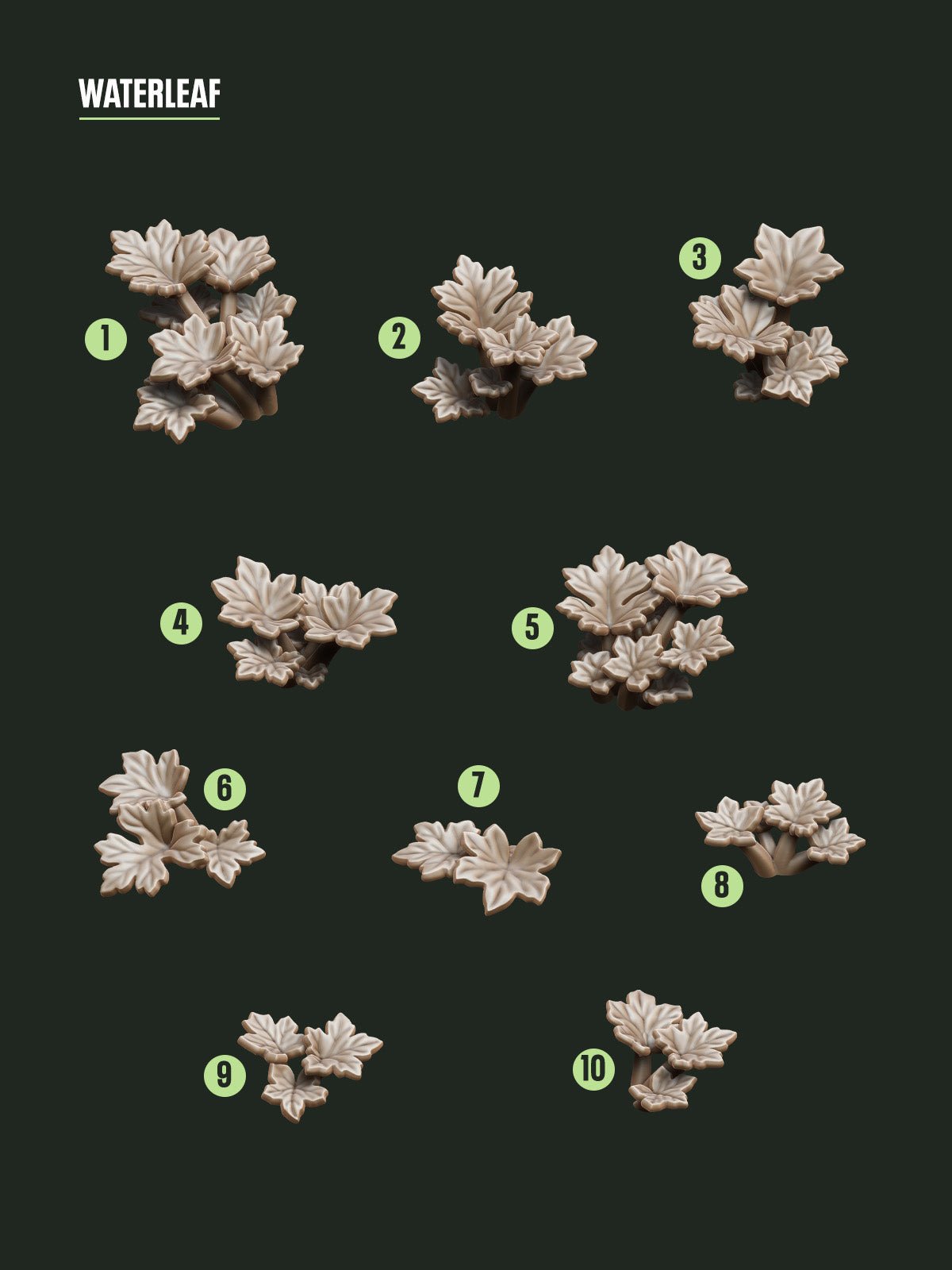 Digital Download - Waterleaf Plants STL - Epic Basing