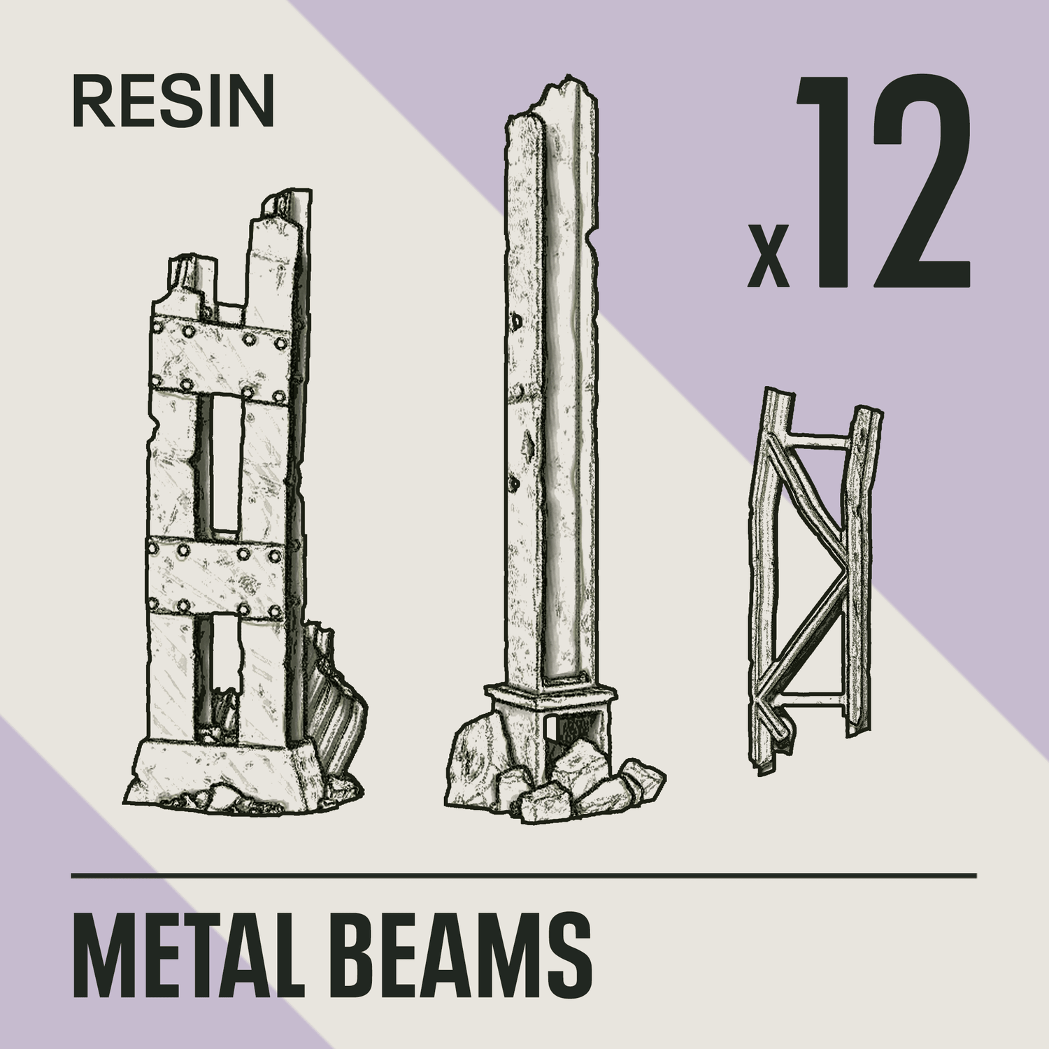 METAL BEAMS - Resin Basing Bits - Epic Basing