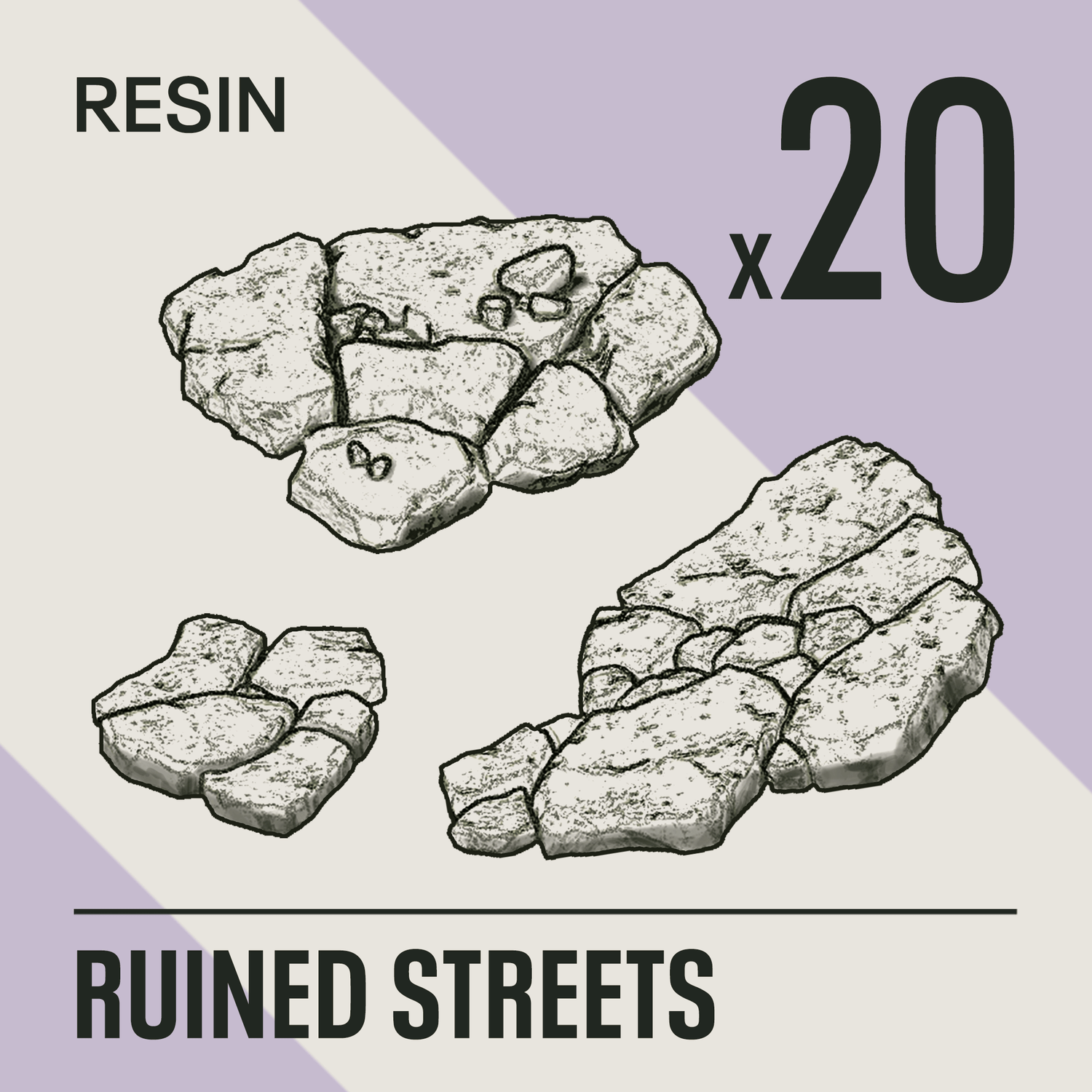 RUINED STREETS - Resin Basing Bits - Epic Basing