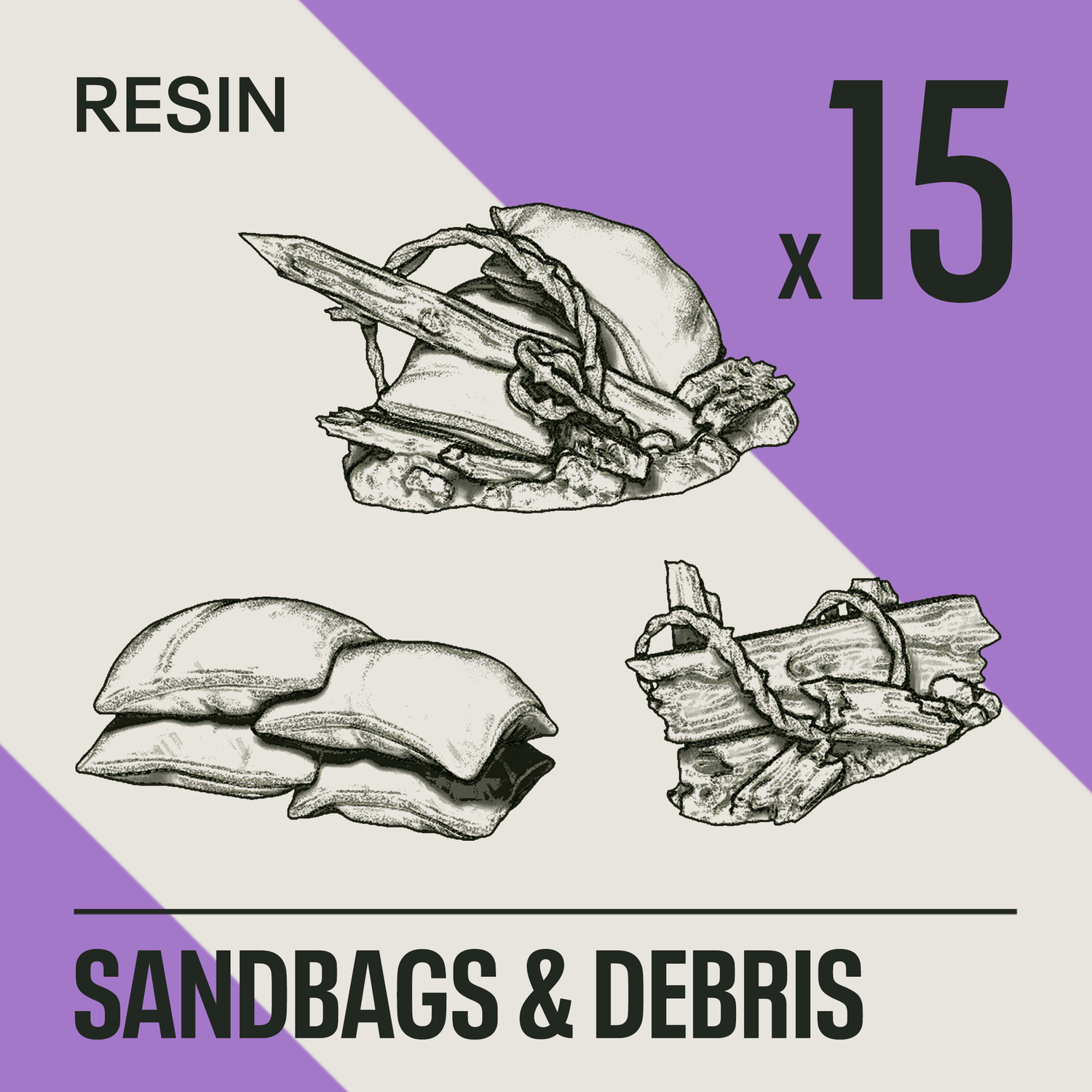 SANDBAGS & DEBRIS - Resin Basing Bits - Epic Basing