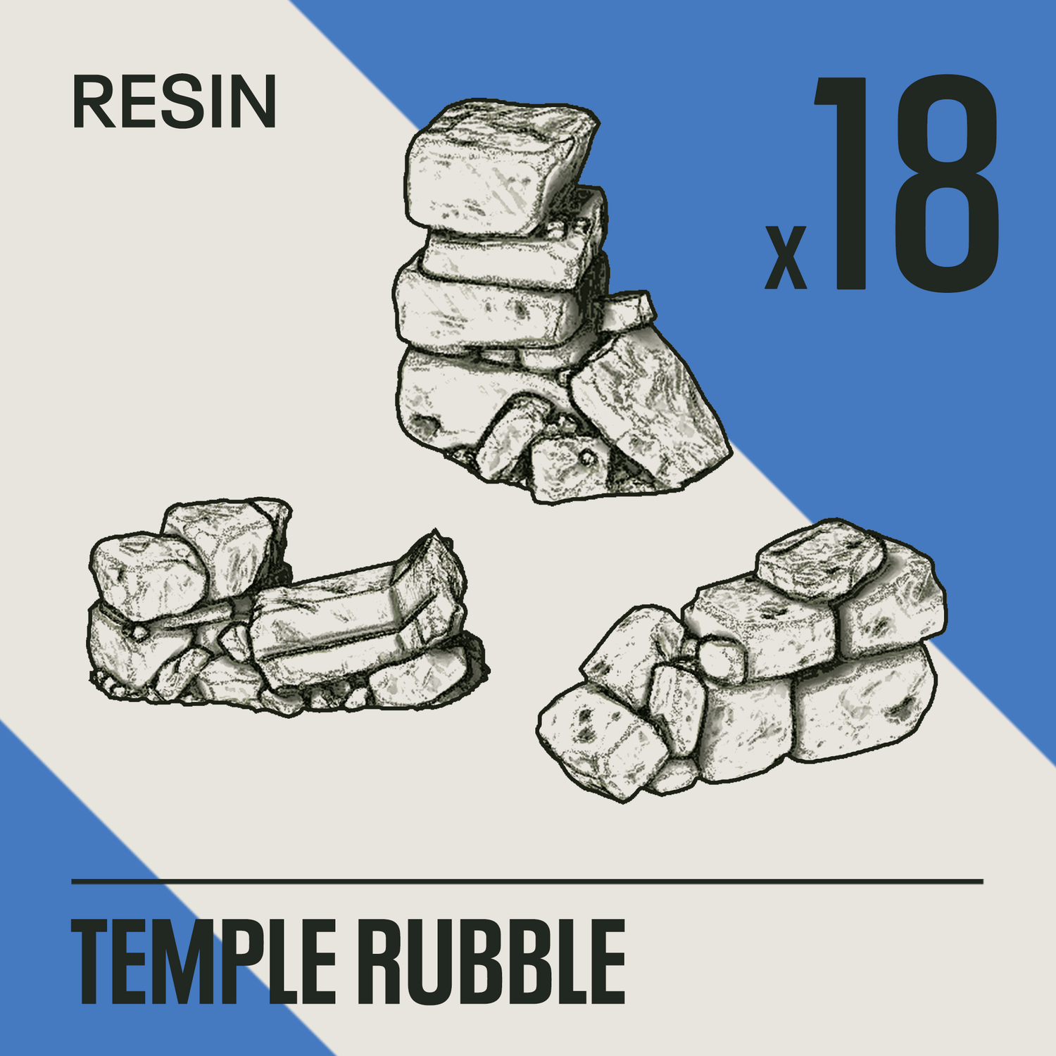 TEMPLE RUBBLE - Resin Basing Bits - Epic Basing